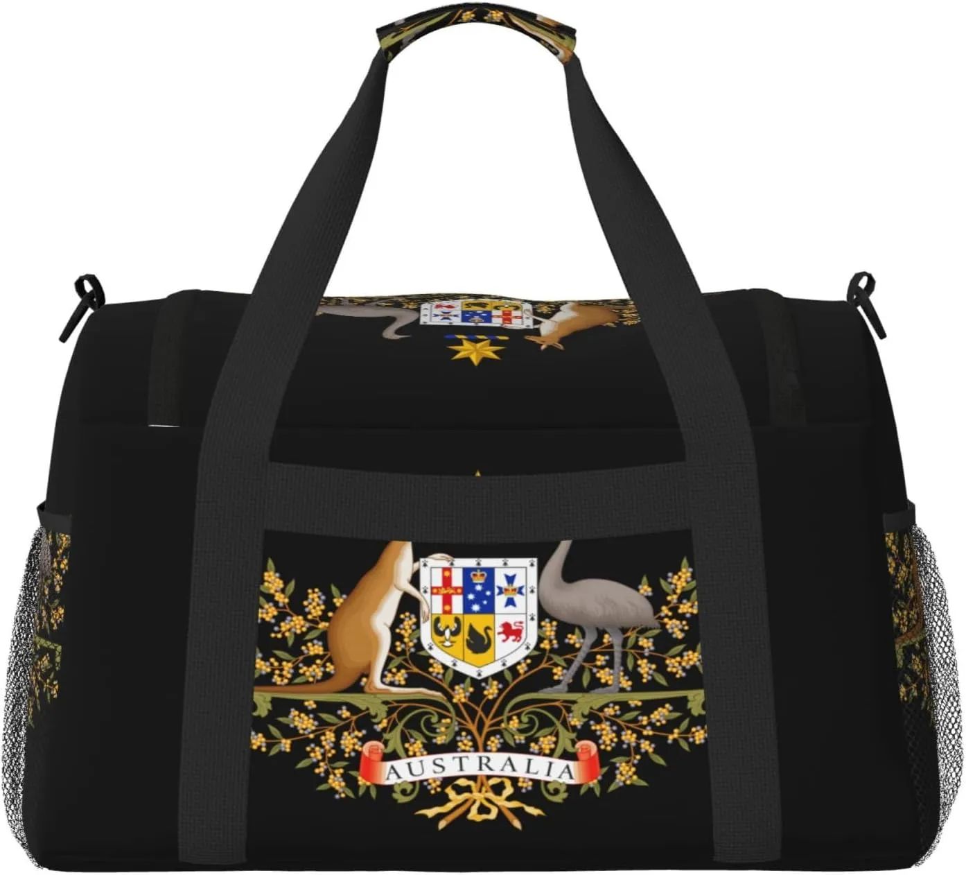National Emblem Of Australia Travel Duffel Bag Large Foldable Waterproof Overnight Bag For Beach Swim Bags Pool Sports Gym