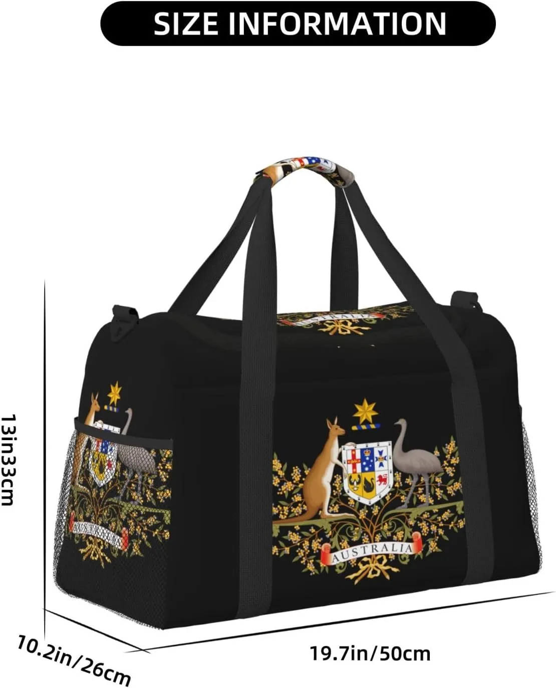 National Emblem Of Australia Travel Duffel Bag Large Foldable Waterproof Overnight Bag For Beach Swim Bags Pool Sports Gym