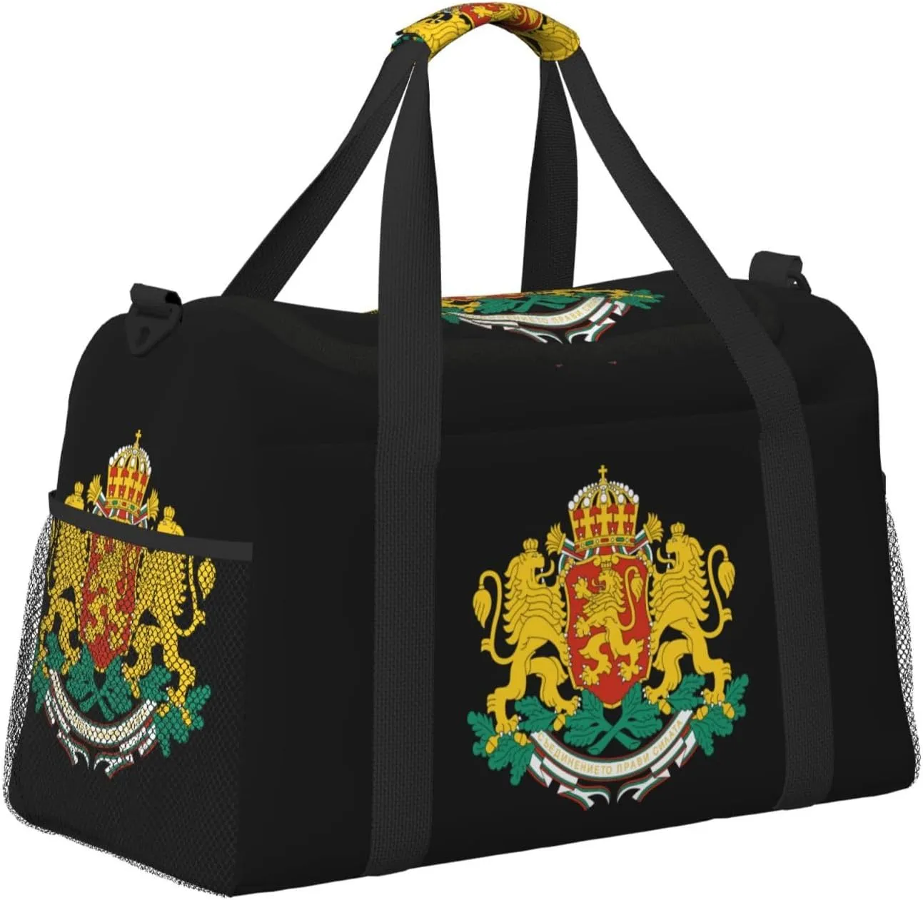 National Emblem Of Bulgaria Travel Duffel Bag Large Foldable Waterproof Overnight Bag For Beach Swim Bags Pool Sports Gym