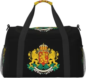 National Emblem Of Bulgaria Travel Duffel Bag Large Foldable Waterproof Overnight Bag For Beach Swim Bags Pool Sports Gym