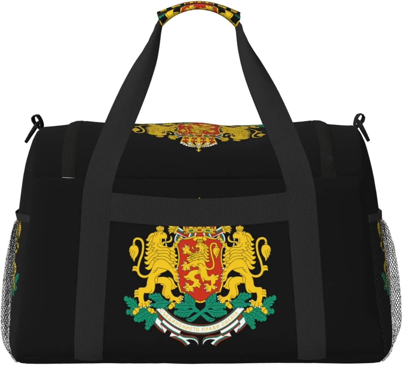 National Emblem Of Bulgaria Travel Duffel Bag Large Foldable Waterproof Overnight Bag For Beach Swim Bags Pool Sports Gym