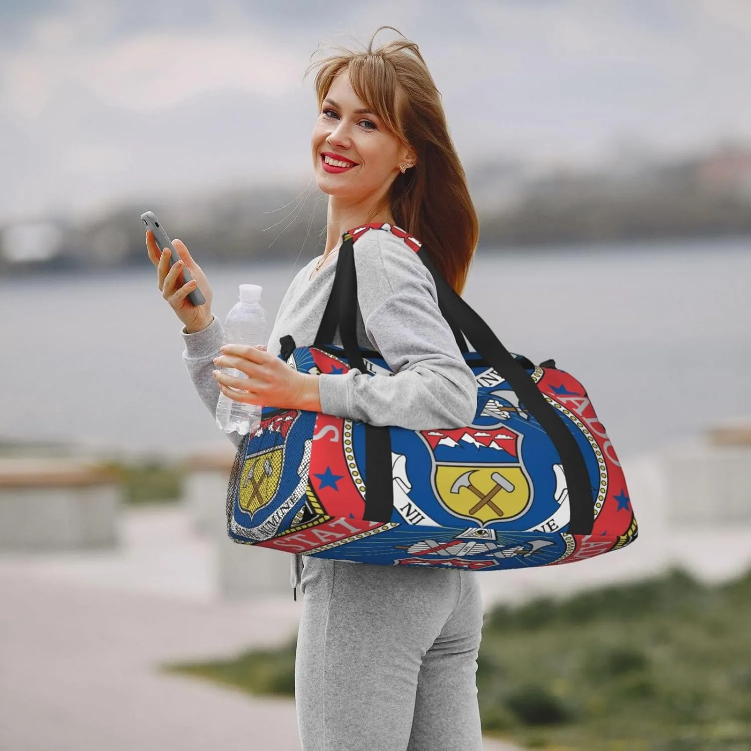 National Emblem Of Colorado Travel Duffel Bag Large Foldable Waterproof Overnight Bag For Beach Swim Bags Pool Sports Gym