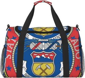 National Emblem Of Colorado Travel Duffel Bag Large Foldable Waterproof Overnight Bag For Beach Swim Bags Pool Sports Gym