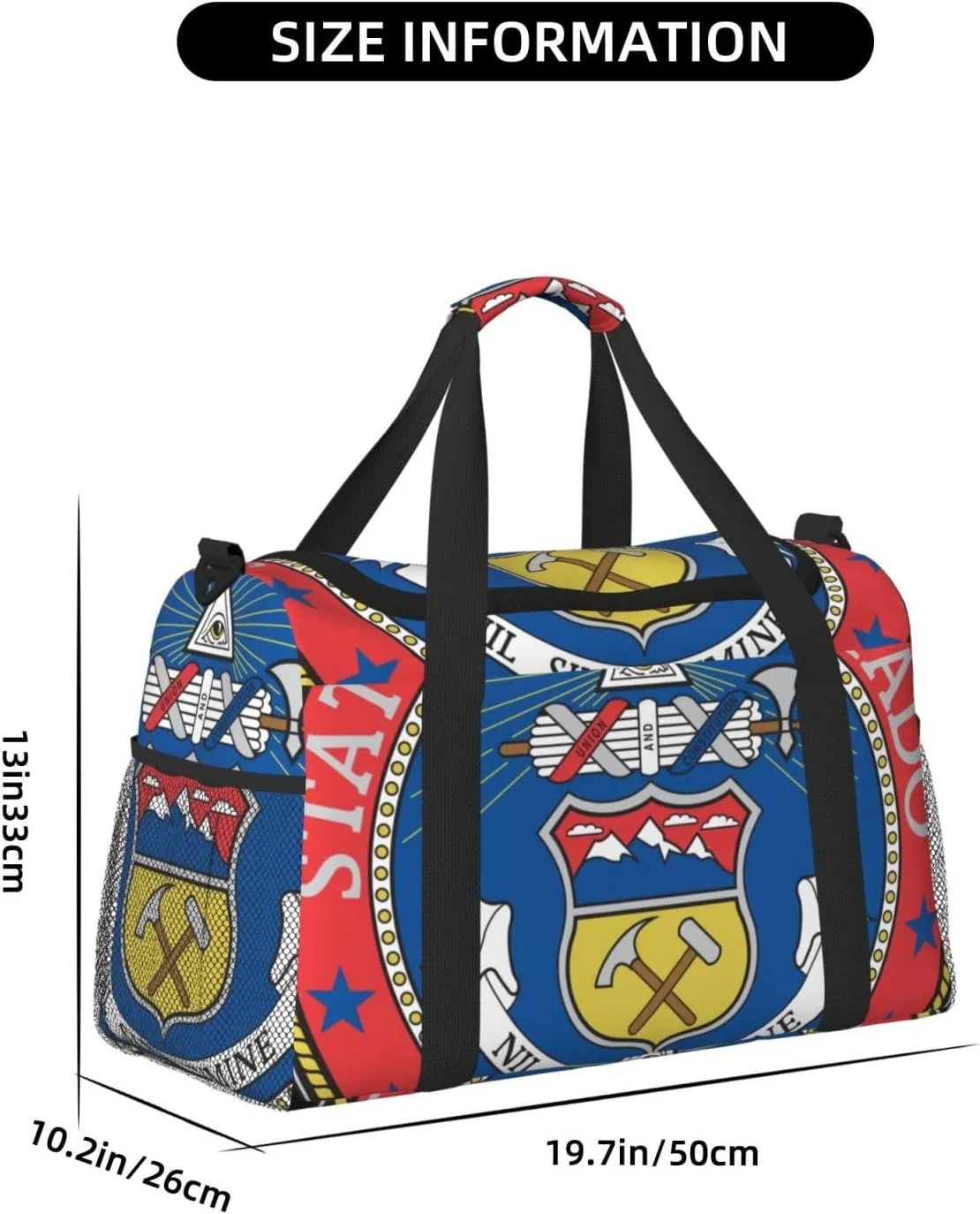 National Emblem Of Colorado Travel Duffel Bag Large Foldable Waterproof Overnight Bag For Beach Swim Bags Pool Sports Gym