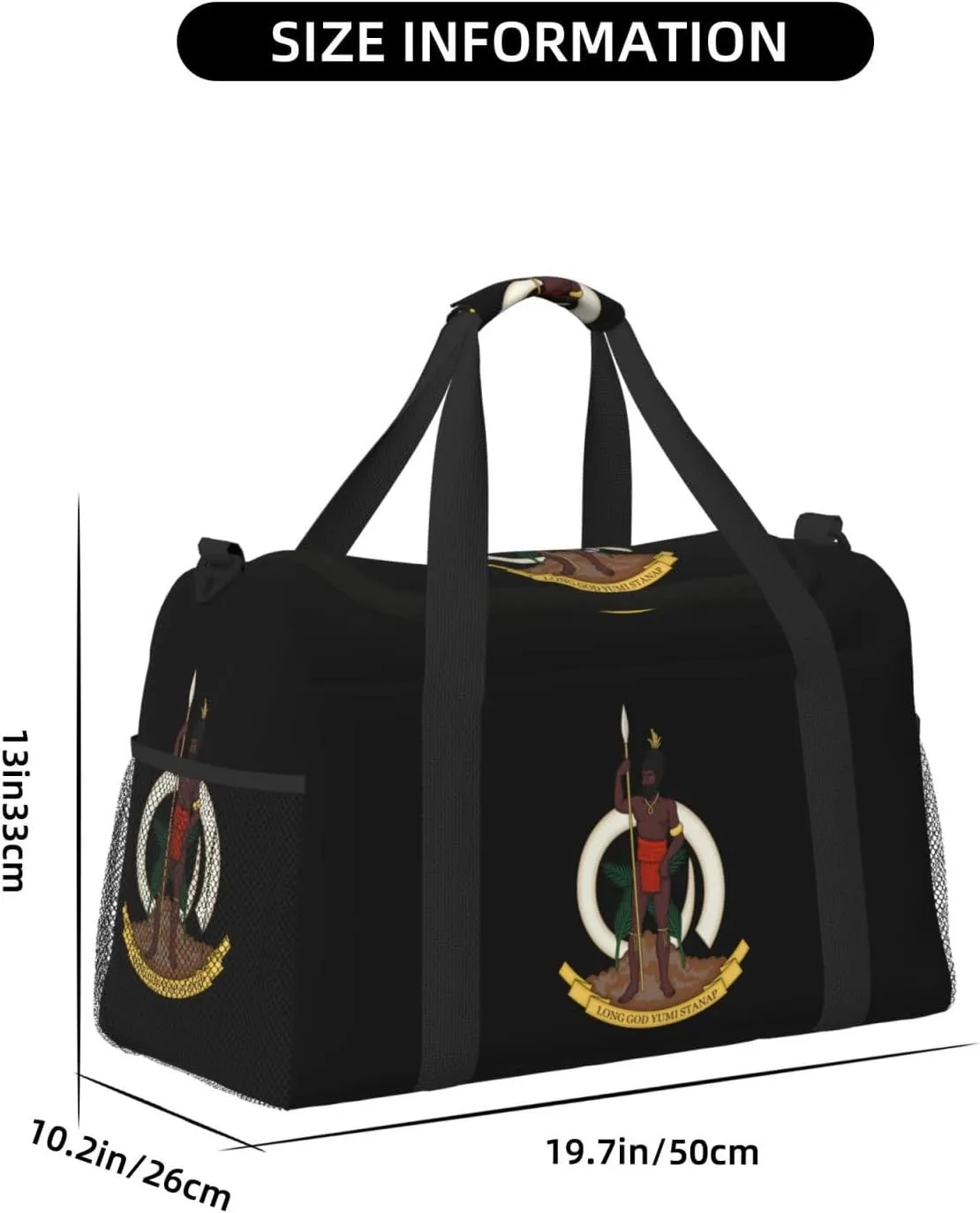 National Emblem Of Vanuatu Travel Duffel Bag Large Foldable Waterproof Overnight Bag For Beach Swim Bags Pool Sports Gym