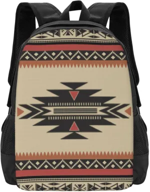 Native Tribal Woven Pattern In Browns, Black, Rust Lightweight Packable Backpack Travel Casual Large Capacity Daypack Foldable Backpack For Men Women