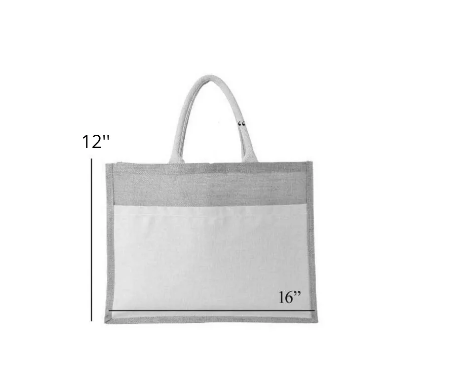 Natural Jute Cloth Handbag With Weeding (Set of 2)