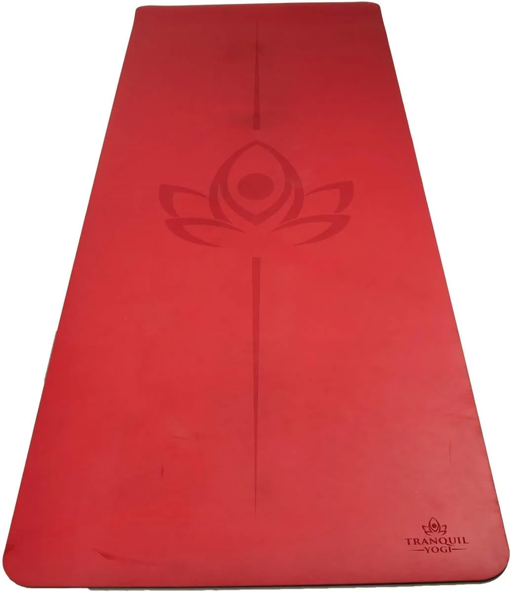 Natural Yoga and Exercise Mat - Excellent Grip and Joint Protection, Includes Carry Strap.