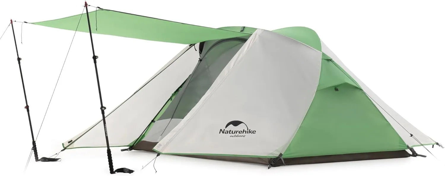 Naturehike Butterfly 2 Person Tent with Large Vestibules, Waterproof Double Layer Backpacking Tent, Two Person Tent for Camping, Cycling