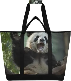 Naughty Panda Reusable Insulated Lunchbox Cooler Bag, Leakproof Kitchen Grocery Bag Collapsible Portable Cooler Tote Bag for Picnic, Camping, Office, Travel