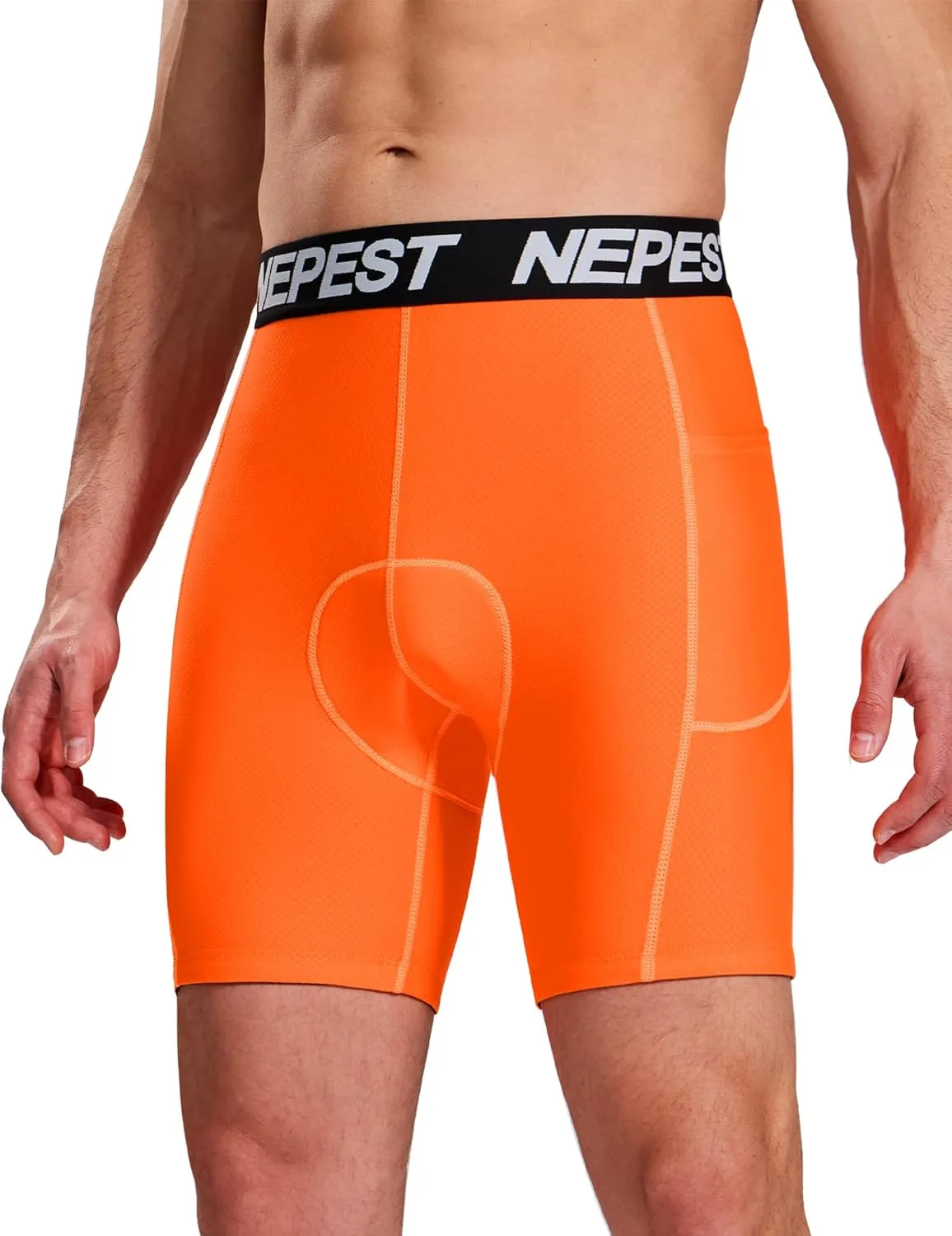 Nepest Cycling Underwear for Men Bike Shorts 4D Padded Biking Road Bicycle Biker MTB Liner Padding Shorts with Pockets