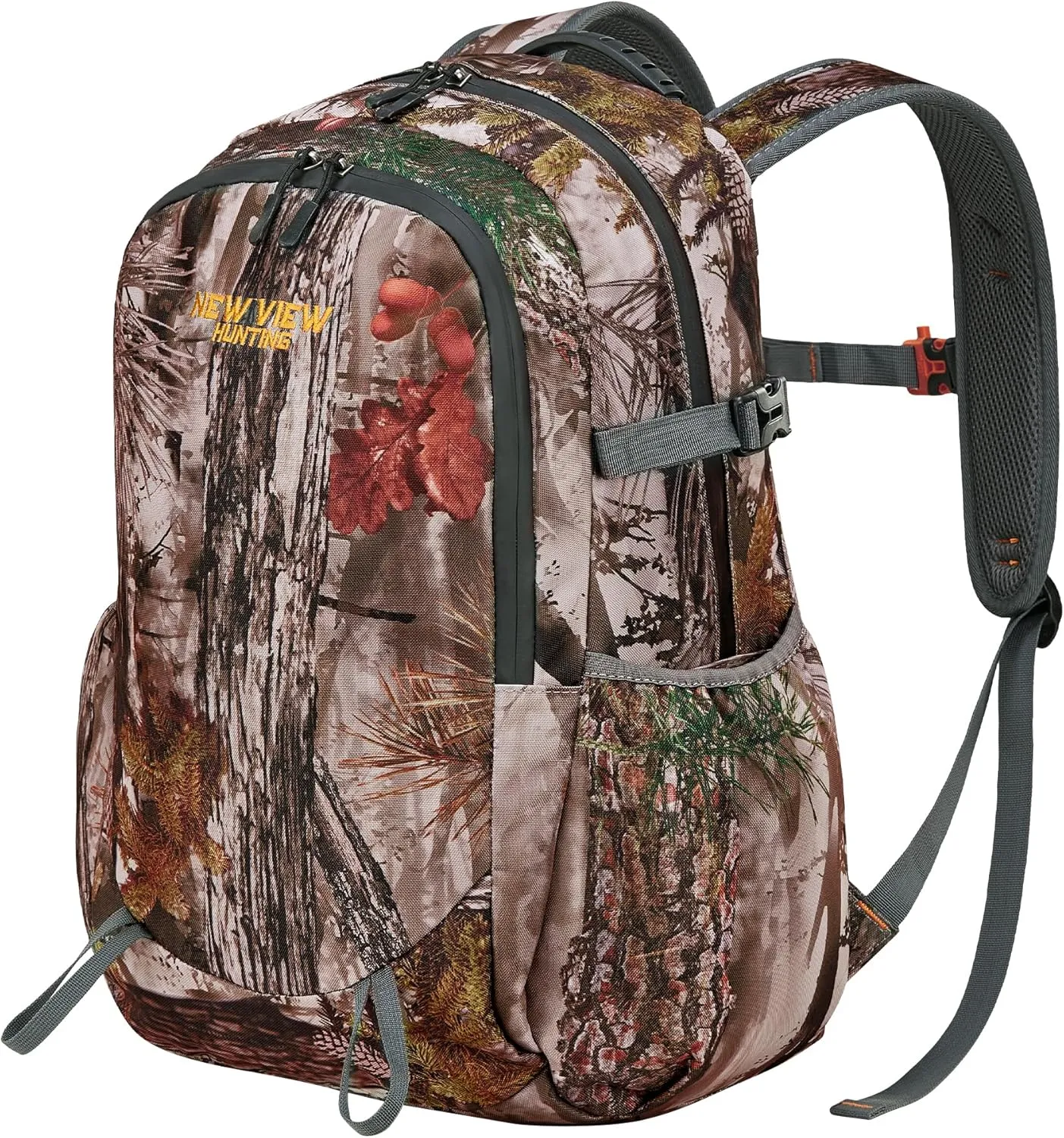 NEW VIEW Hunting Backpack 30L for Kids & Youth, Camo Bag with 11 Pockets, Water Resistant Daypack for Men and Women