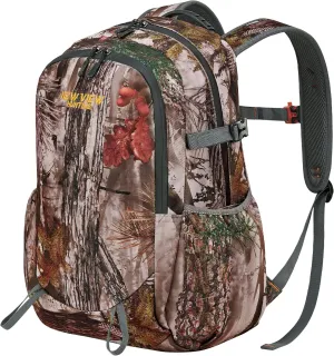 NEW VIEW Hunting Backpack 30L for Kids & Youth, Camo Bag with 11 Pockets, Water Resistant Daypack for Men and Women