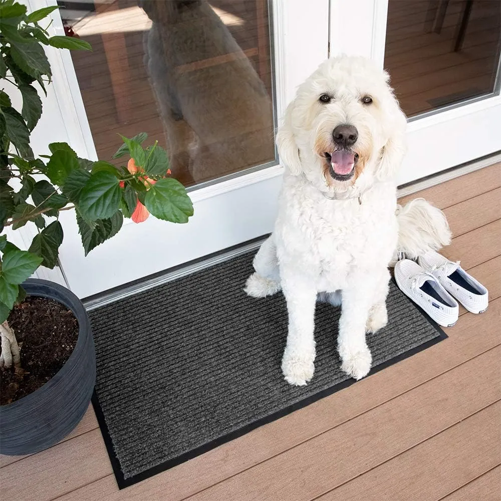 Notrax 109 Brush Step Carpeted Indoor/Outdoor Entrance Mat for Home or Office, 3' X 6', Absorbent Slip Resistant Heavy Duty Entry Mat, Charcoal, 109S0036CH