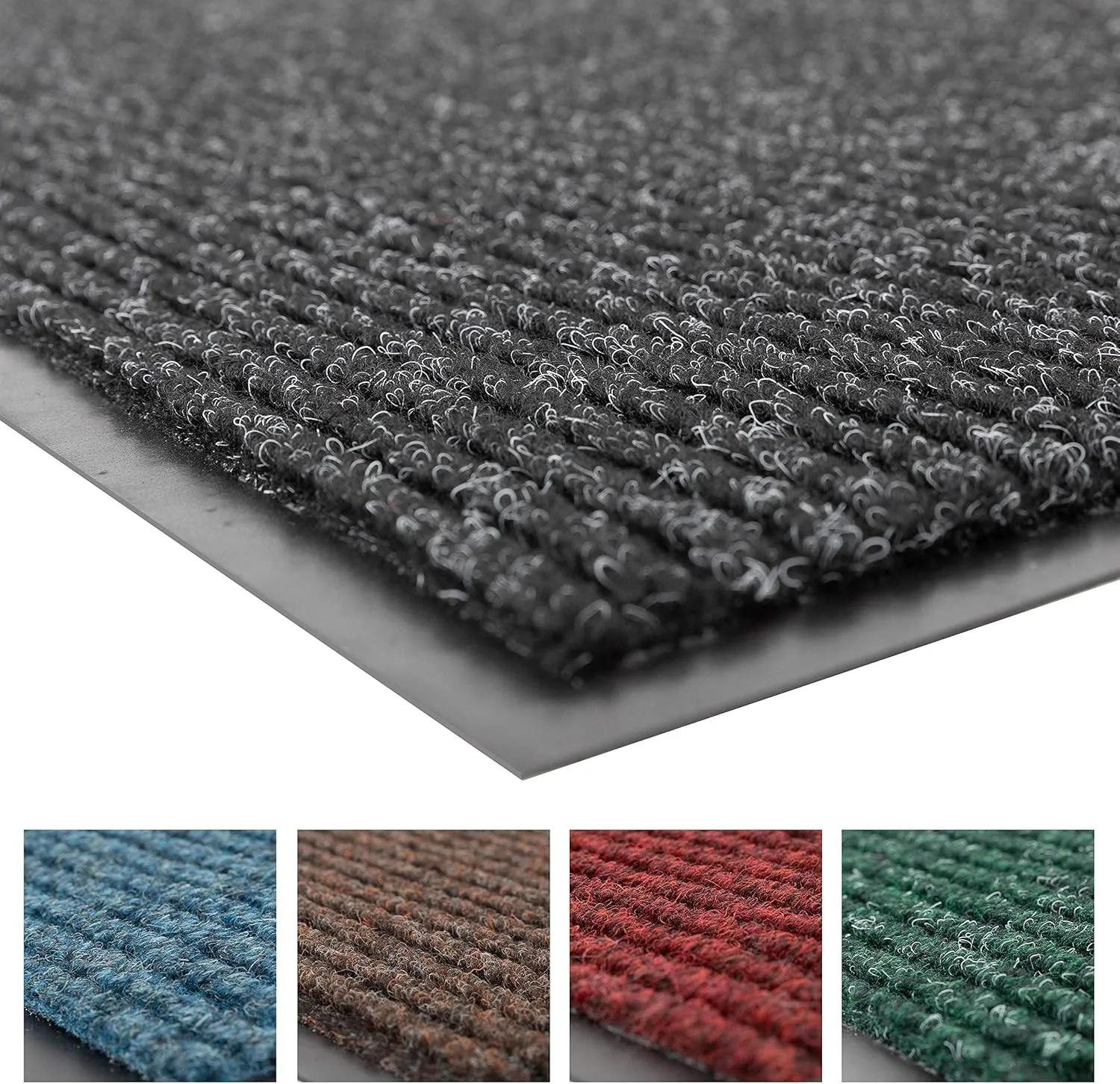 Notrax 109 Brush Step Carpeted Indoor/Outdoor Entrance Mat for Home or Office, 3' X 6', Absorbent Slip Resistant Heavy Duty Entry Mat, Charcoal, 109S0036CH