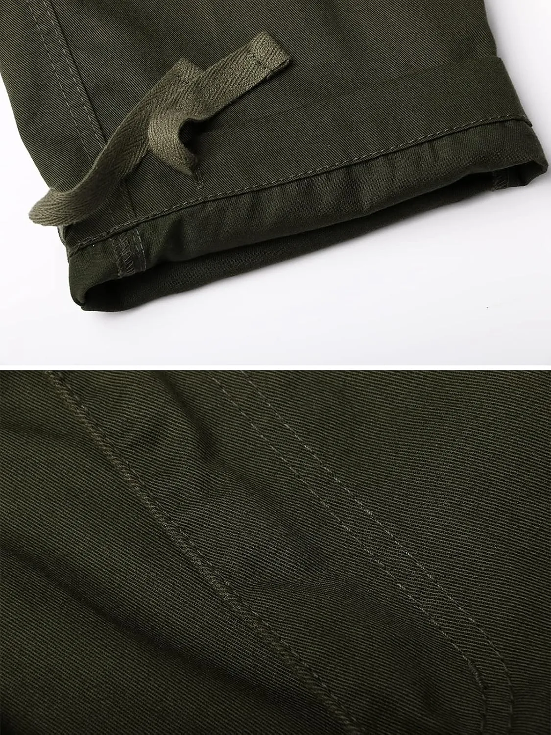OCHENTA Men's Cotton Casual Cargo Work Pants Baggy Camo Tactical Combat Trousers with 8 Pockets (No Belt)