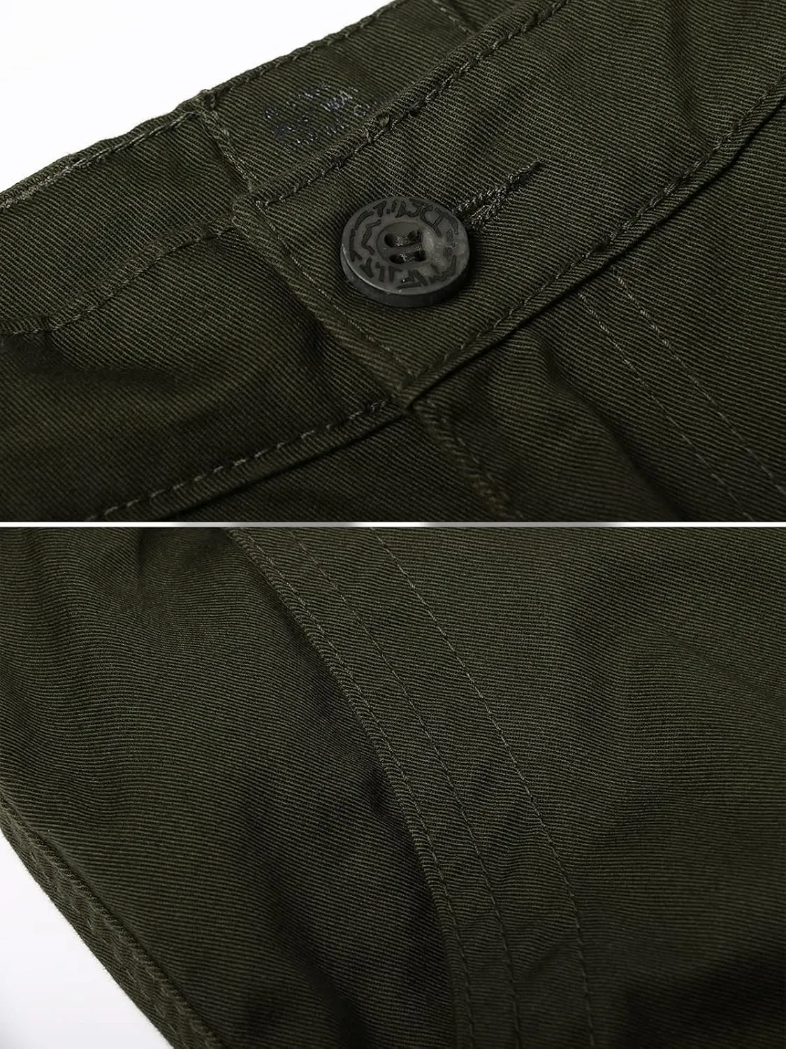 OCHENTA Men's Cotton Casual Cargo Work Pants Baggy Camo Tactical Combat Trousers with 8 Pockets (No Belt)