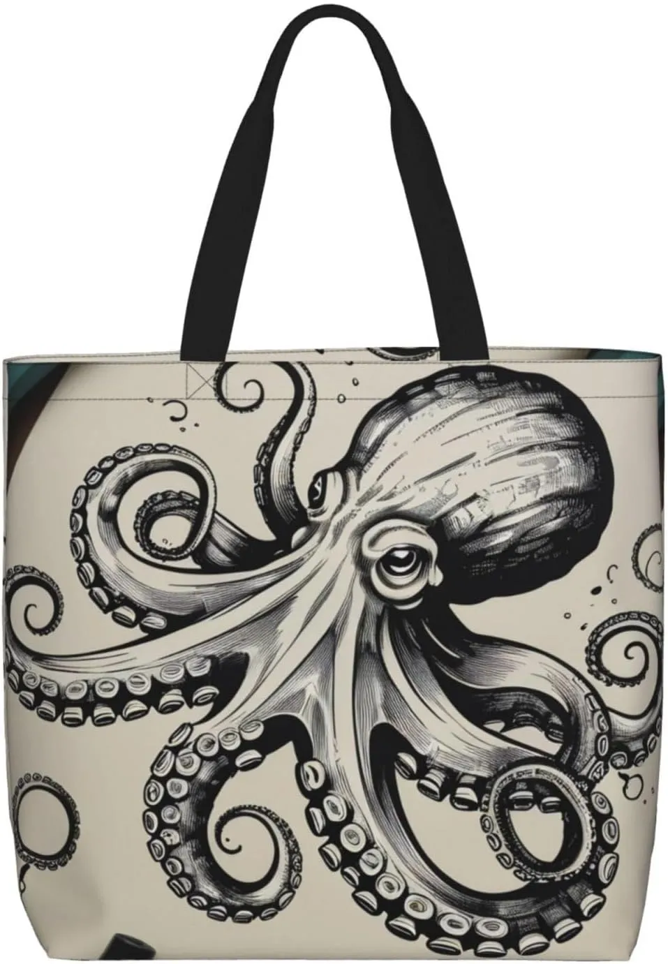 Octopus Design Print One Shoulder Convenient Bag,Cute Women's One Shoulder Handbag,Suitable for Work and Grocery Shopping