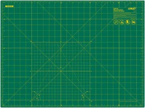 OLFA 18" x 24" Self Healing Rotary Cutting Mat (RM-SG) - Double Sided 18x24 Inch Cutting Mat with Grid for Quilting, Sewing, Fabric, & Crafts, Designed for Use with Rotary Cutters (Green)