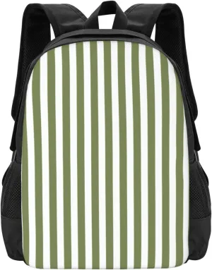 Olive Green And White Candy Stripes Lightweight Packable Backpack Travel Casual Hiking Daypack Foldable Backpack For Men Women