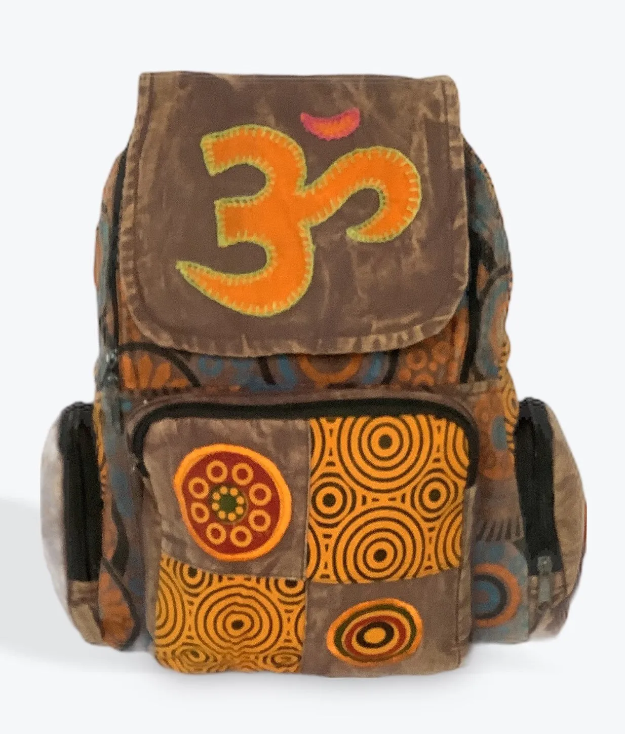 Om Stonewashed Patchwork Backpack