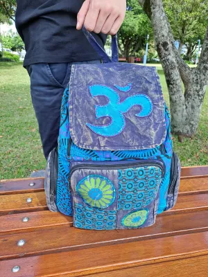 Om Stonewashed Patchwork Backpack