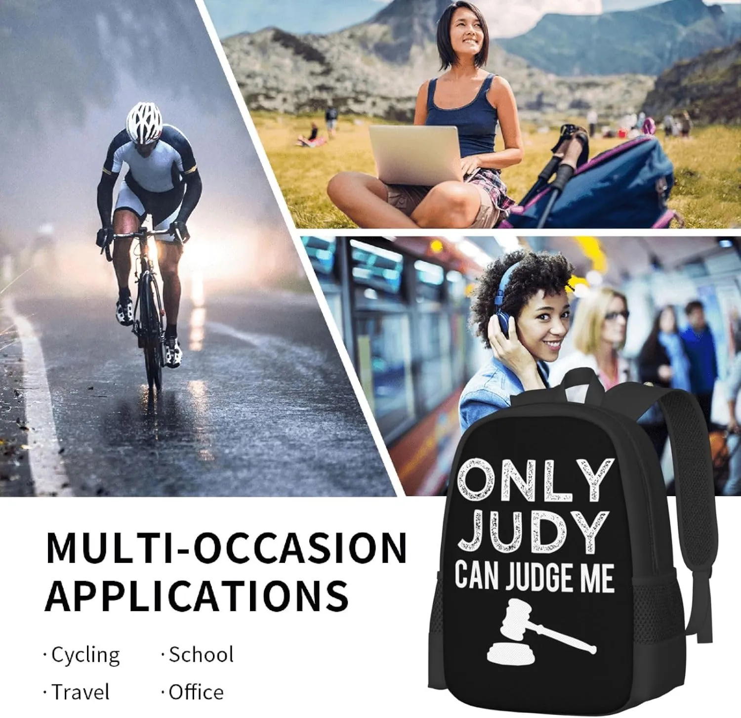 Only Judy Can Judge Me Backpack Lightweight Large Capacity Laptop Backpack Travel Backpacks for Unisex
