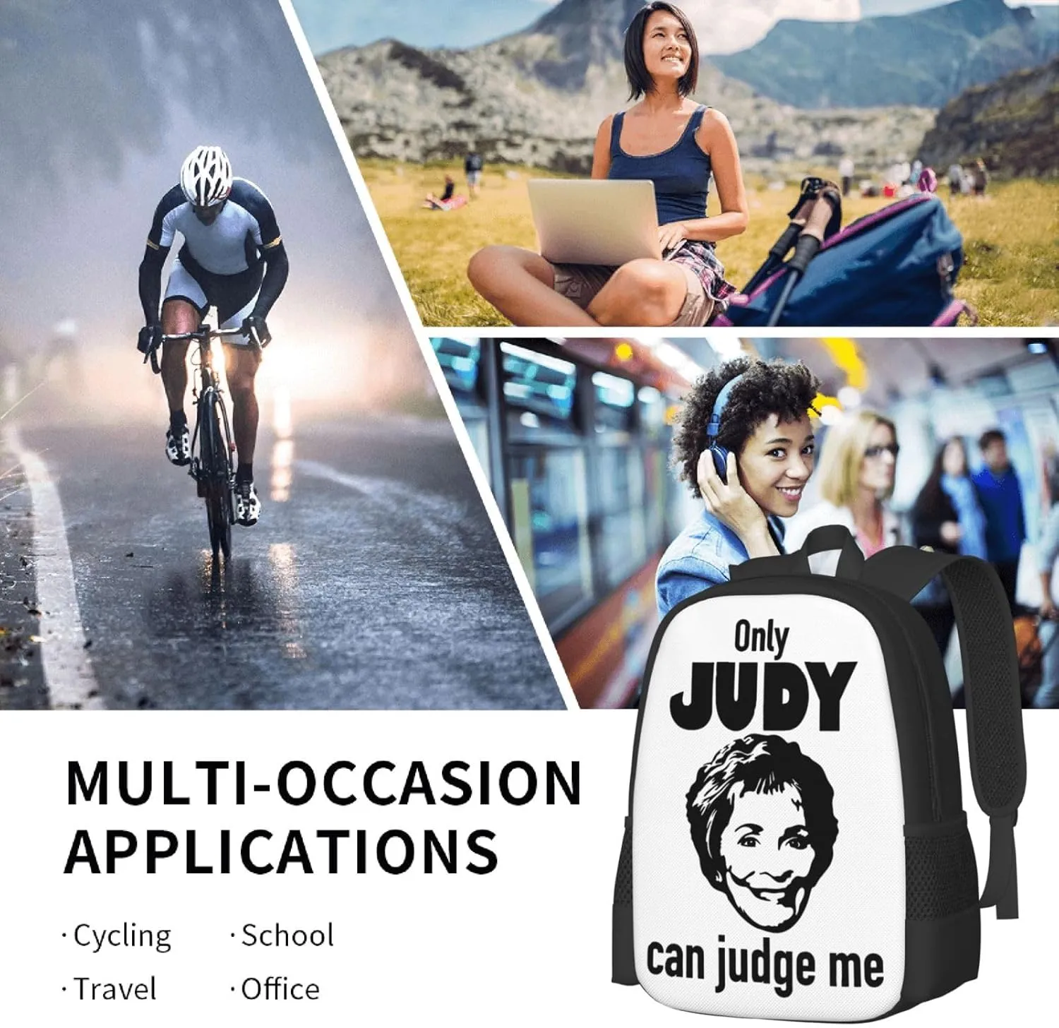 Only Judy Can Judge Me Backpack Lightweight Large Capacity Laptop Backpack Travel Backpacks for Unisex