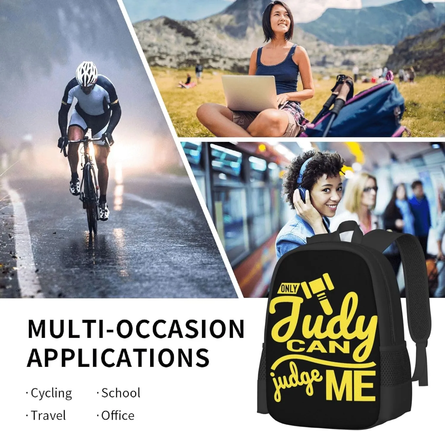 Only Judy Can Judge Me Backpack Lightweight Large Capacity Laptop Backpack Travel Backpacks for Unisex