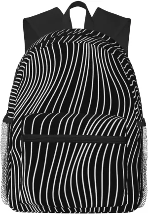 Optical Illusion Minimal Lines Lightweight Packable Backpack Travel Casual Hiking Daypack Foldable Backpack For Men Women