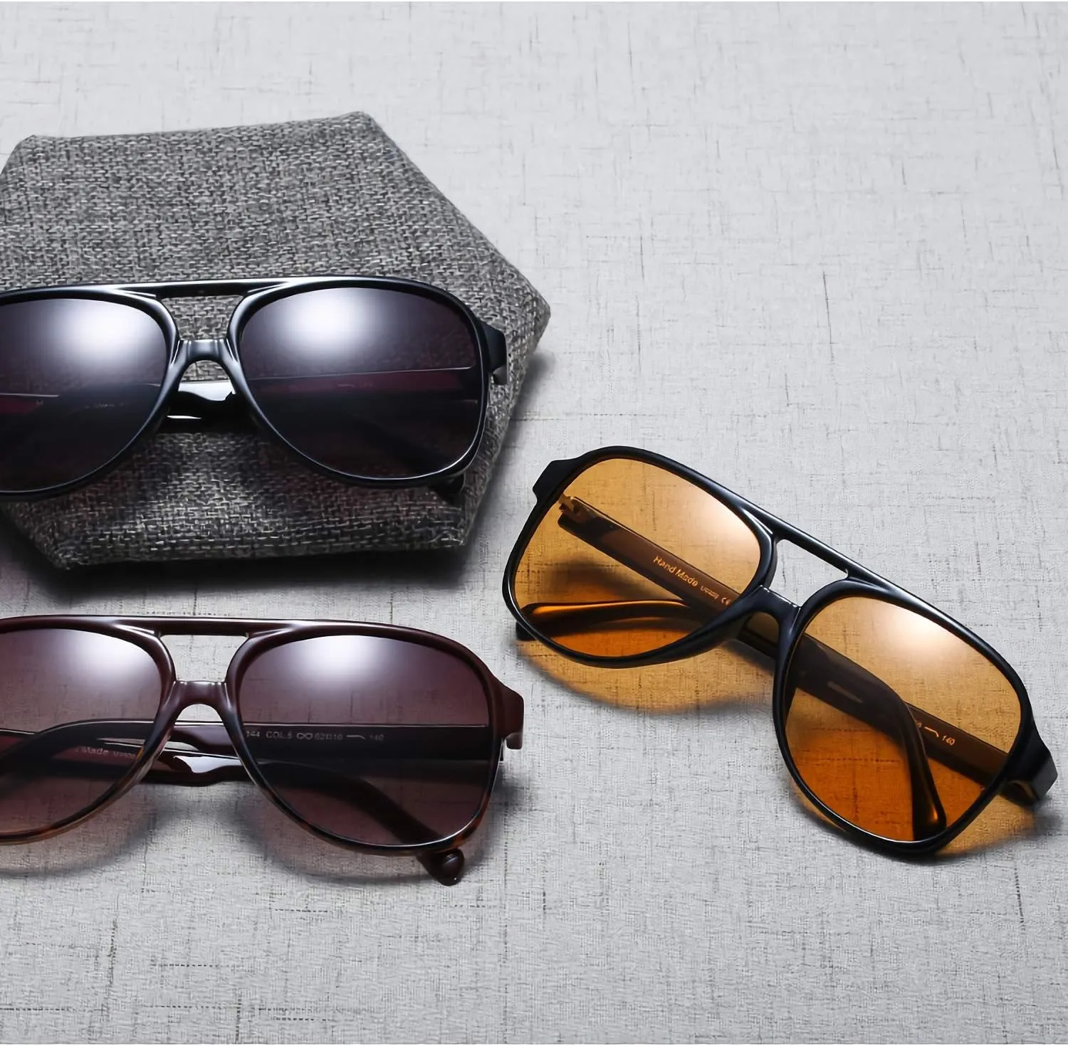 OSAGAMA Vintage Retro Sunglasses 70s Yellow Tinted Aviator Large Sun Glasses for Women