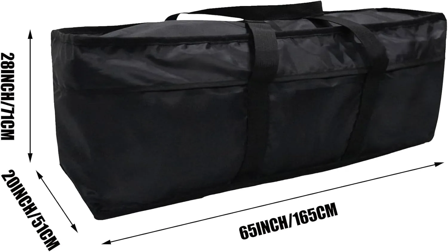 Outdoor Cushion Storage Extra Large Bag 65 x 20 x 28 Inch with Zipper Waterproof and Handle for Patio Furniture Sofa Seat Cusion