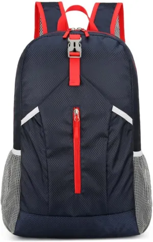 Outdoor splash proof sports backpack foldable storage bag large capacity backpack (blue)
