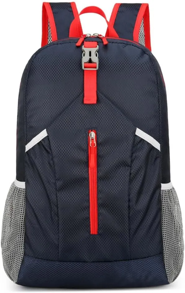 Outdoor splash proof sports backpack foldable storage bag large capacity backpack (blue)