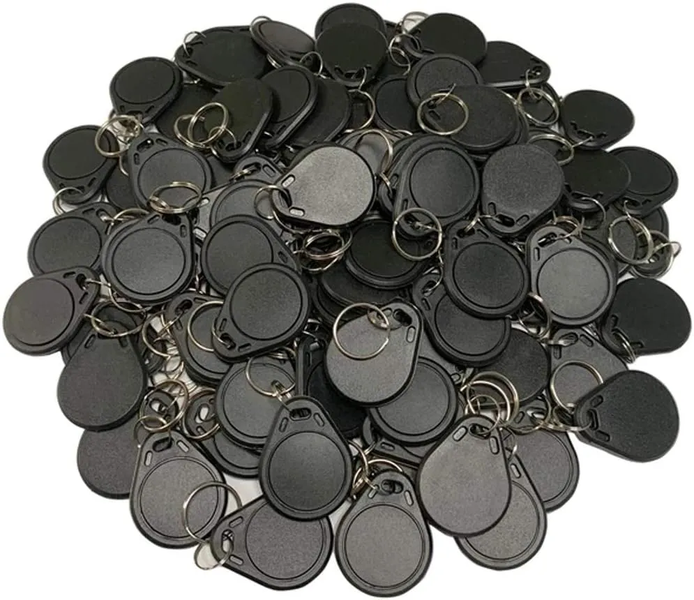 (Pack of 100 Waterproof ABS 13.56MHz ISO14443A MIFARE Classic 1K NFC RFID Token,RFID Keyfob,RFID tag (100 Pieces of Gray)