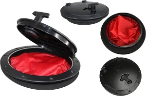 Pactrade Marine Boat Kayak Canoe Fishing Rigging Sailing Heavy Duty Black Plastic 6'' Waterproof Deck Plate Hatch Cover w/Storage Bag Lock Design