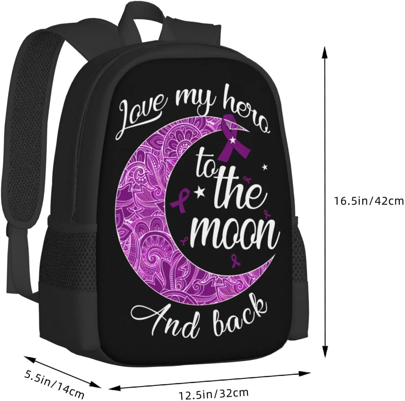 Pancreatic Cancer Awareness Backpack Lightweight Large Capacity Laptop Backpack Travel Backpacks for Unisex