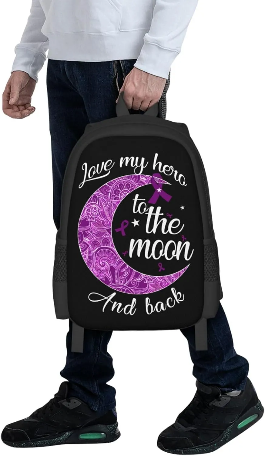 Pancreatic Cancer Awareness Backpack Lightweight Large Capacity Laptop Backpack Travel Backpacks for Unisex