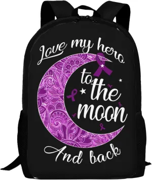 Pancreatic Cancer Awareness Backpack Lightweight Large Capacity Laptop Backpack Travel Backpacks for Unisex