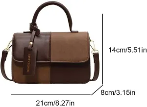 Patchwork Cross Body Purses for Women Trendy Crossbody Bags Faux Leather Shoulder Handbag with Adjustable Strap