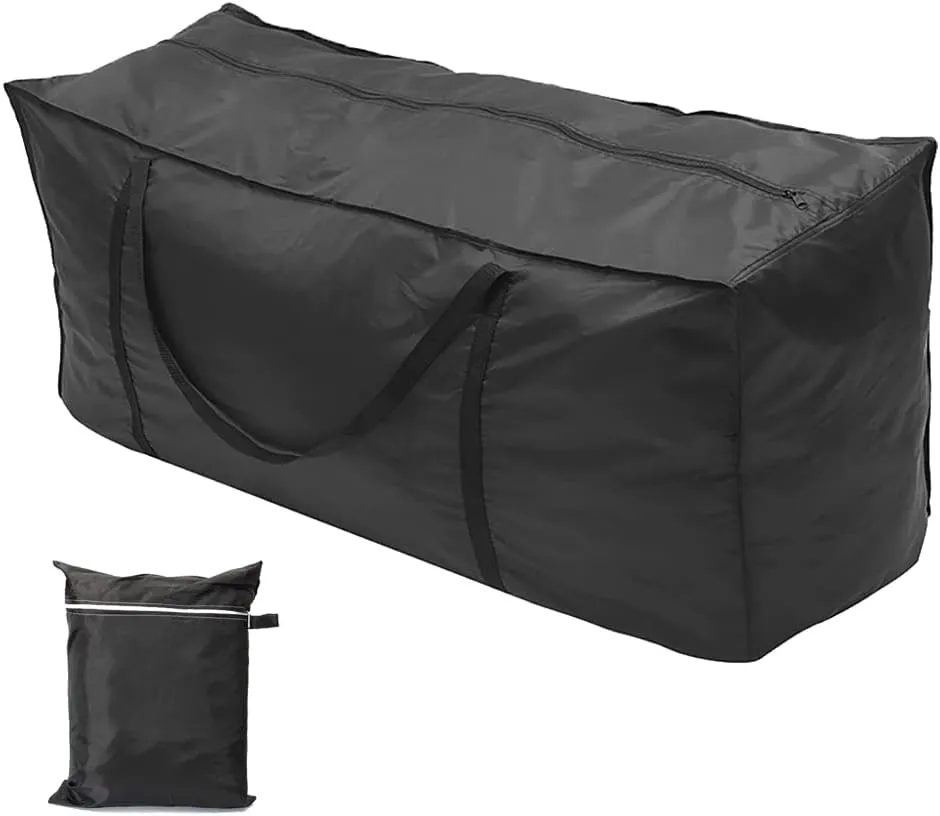 Patio Cushion Storage Bag Waterproof Extra Large Outdoor Furniture Bag Christmas Tree Storage Bag with Zipper and Handle Indoor Home Multi-Function Organizer