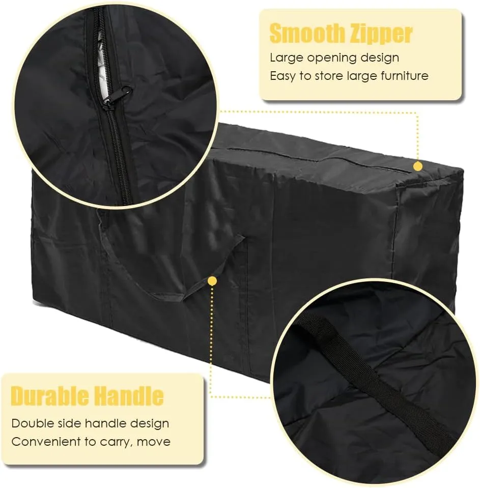 Patio Cushion Storage Bag Waterproof Extra Large Outdoor Furniture Bag Christmas Tree Storage Bag with Zipper and Handle Indoor Home Multi-Function Organizer