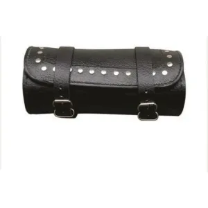 Pebble Grain Finish Leather Round Studded Tool Bag