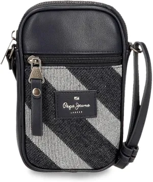 Pepe Jeans Celine Messenger Bag Mobile Phone Bag Blue 11x17.5x2.5cm Polyester with Faux Leather Details by Joumma Bags, blue, Shoulder Bag Mobile Phone Case, Blue, Shoulder Bag Mobile Phone Case