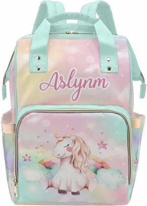 Personalized Baby Diaper Bag with Name for Holiday, Custom Nursing Mommy Daypack for Travel with Large Capacity for Women/Mom
