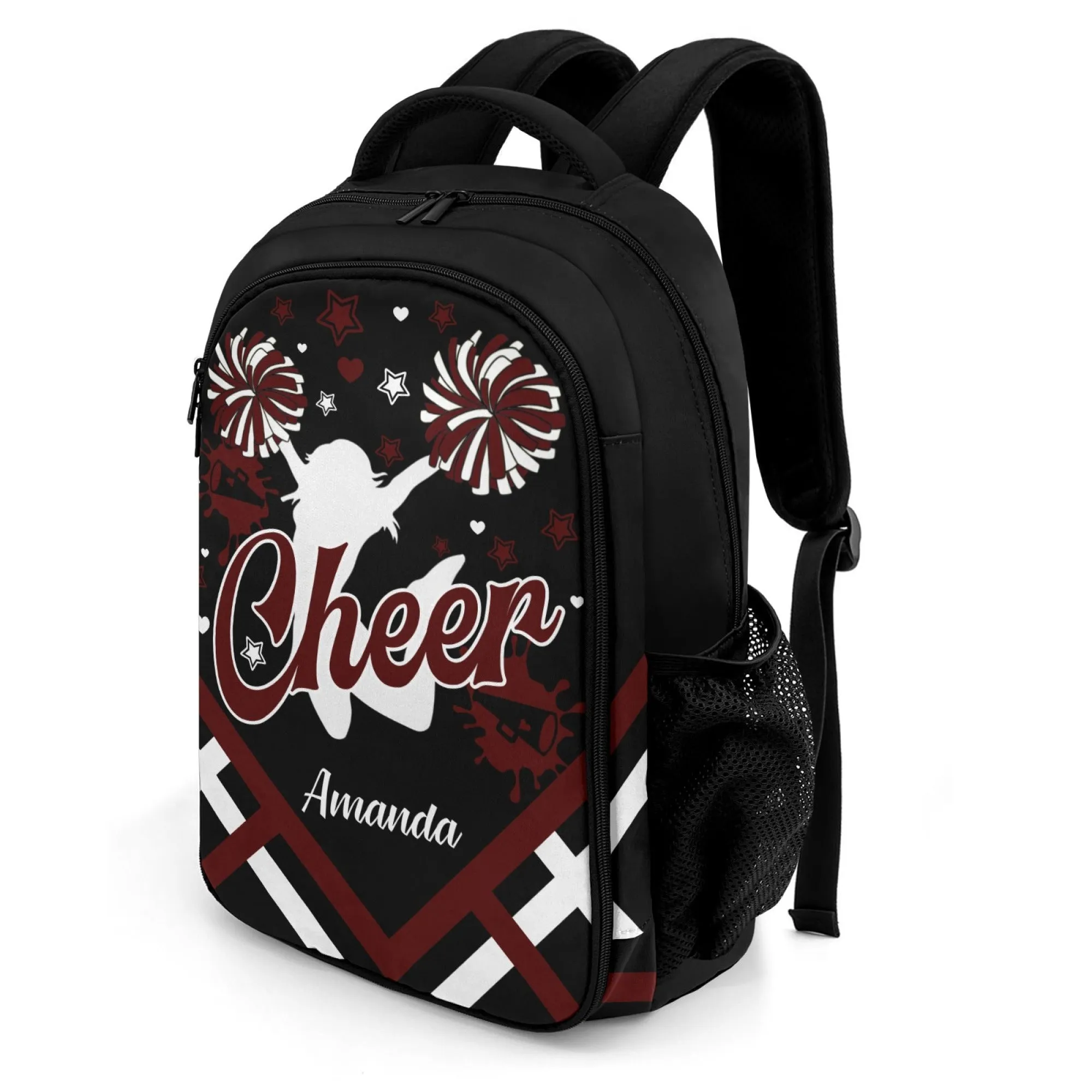 Personalized Cheer Cheerleader Blue Gold Green Orange Purple Red All Over Print Student's Name Backpacks