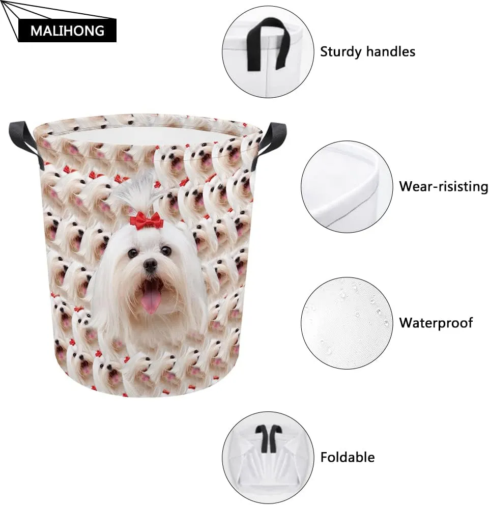 Personalized Sunflower Laundry Basket Funny Pembroke Welsh Corgi Dog Bathroom Cloth Bag Custom Dog Name Storage Basket.