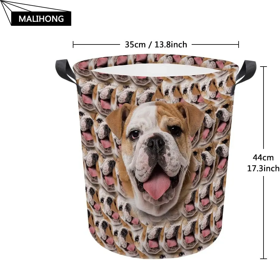 Personalized Sunflower Laundry Basket Funny Pembroke Welsh Corgi Dog Bathroom Cloth Bag Custom Dog Name Storage Basket.