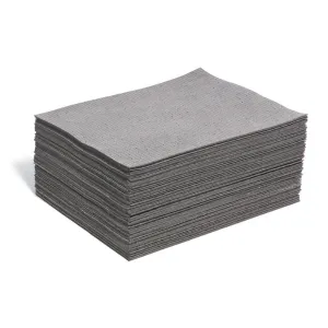 PIG Corporation New Pig Elephant Absorbent Mat Pad, Zigzag Stitching for Extreme Durability, 16 oz Absorbency Per Pad, Mediumweight, Absorbs Oils & Water, 20" x 16.5", Gray (100 Pads), MAT286