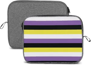 Pink Black Gray Argyle Large Capacity Portable Laptop Case Unisex